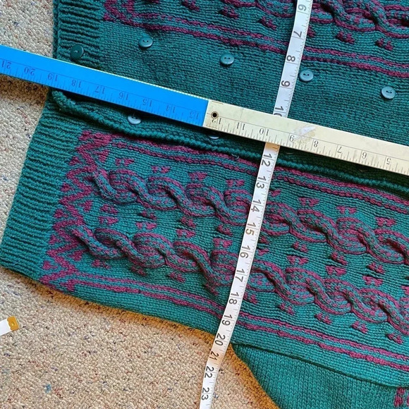 Robert Scott Rare Y2K Chunky Cable Knit Double Breasted Sweater Women Size M/L - Picture 2 of 7